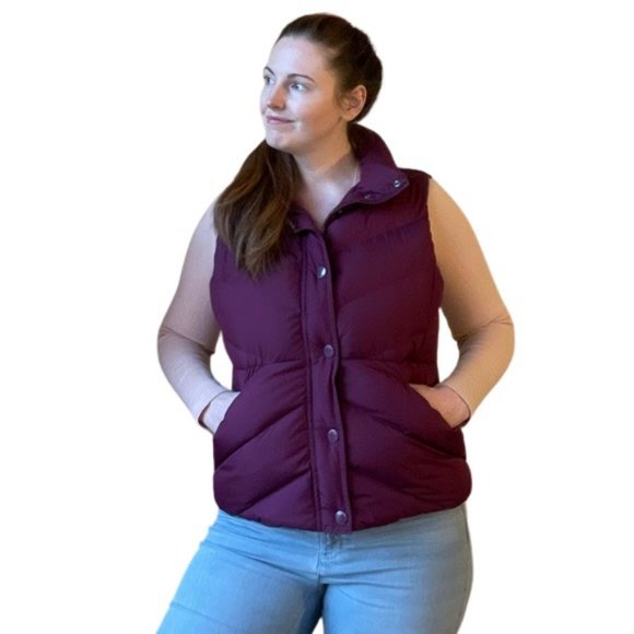J. Crew Jackets & Blazers - 🔥 J. Crew | Purple Down-Filled Puffer Vest with Collar and Pockets Sz Large